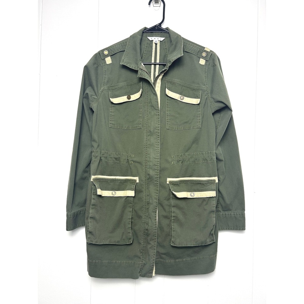 Cabi Anorak Jacket Women's S Olive Green Utility Military Long Sleeve grunge